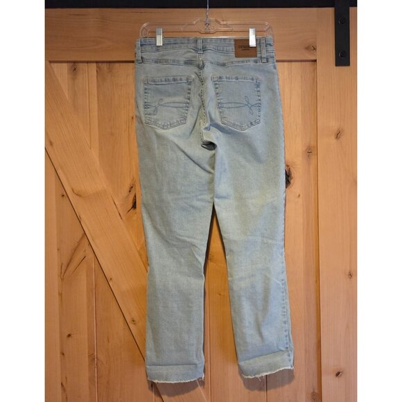 Levi's Denizen Mid Rise Boyfriend Jeans Distressed Raw Hem Denim Size 6 Pants - Picture 2 of 16